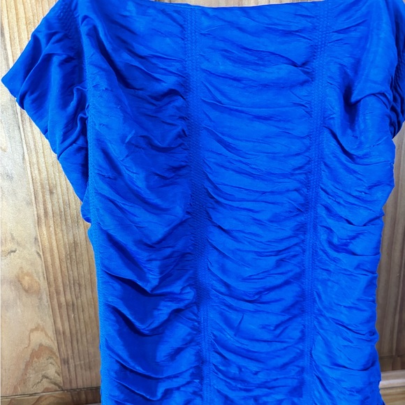 WINDSOR | Blue Ruched Open Back Mini Dress - Picture 4 of 8